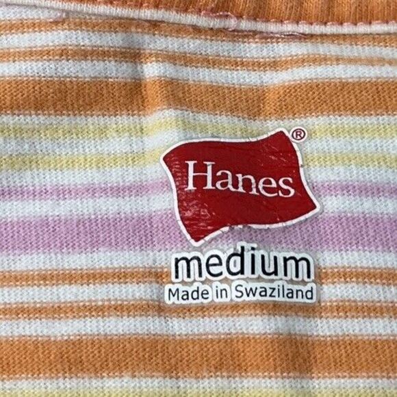 Hanes Women’s Striped Multicolor Shirt Size M - Picture 4 of 9